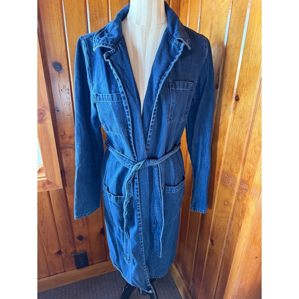 Universal Thread‎ Denim Coat Belted Long Sleeve Pockets Jacket Dress Size Small